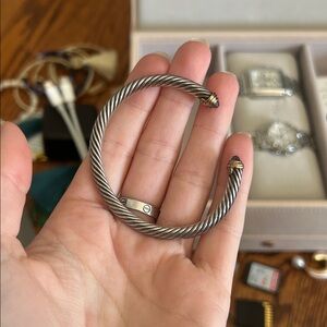 David yurman cable bracelet with amethyst and gold